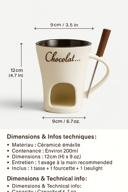 Tasse à chocolat fondue en céramique